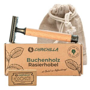 Rasierhobel Buchenholz Made in Germany | nachhaltiger Nassrasierer  - Chinchilla