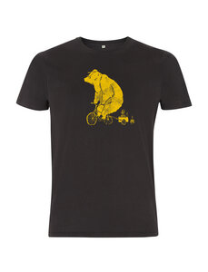 T-Shirt Halfbird Bär auf Rad aus 100% Biobaumwolle Dunkelgrau - ilovemixtapes