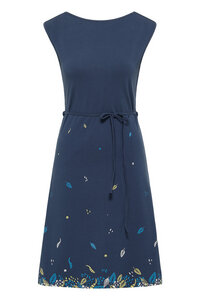 Tailliertes Jersey-Kleid mit Bindegürtel und floralem Print (S23E12) - TRANQUILLO
