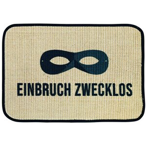 Fußmatte | 'Einbruch zwecklos' | 45 x 75 cm | Sisal | Naturlatex - 4betterdays