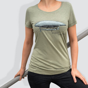 Damen T-Shirt, "Dirigeable", Light Khaki - little kiwi