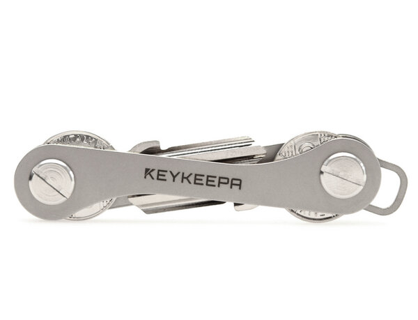 KEYKEEPA® V2 Black Öse Flaschenöffner Design Key Organizer für bis zu 12 Schlüssel inklusive Einkaufswagenchip 
