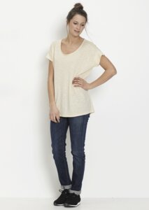 Fair trade Loose Tee Frauen #TENCEL bone white - recolution