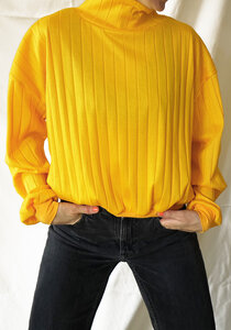 Ripp Turtleneck Sweater versch. Farben aus Bio-Baumwolle - Lena Schokolade