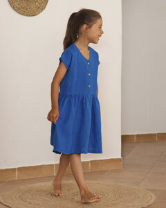 Kurzärmeliges Kleid für Kinder aus Leinen / Simple Dress - Matona