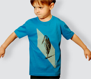 Kinder T-Shirt, "Marabu", Azur - little kiwi