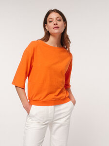 Shirt mit überschnittener Schulter aus Hanf und Bio-Baumwolle - LANIUS