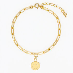 Armband mit Smiley-Anhänger aus 18k Gold Vermeil, 925 Sterling Silber - Paeoni Colors