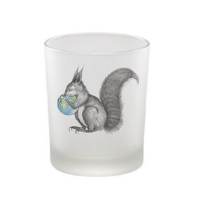 Windlicht »Eichhörnchen Welt« von LIGARTI | handbedrucktes Teelicht | Kerzenhalter | Kerzenglas - LIGARTI