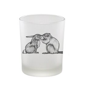 Windlicht »Kaninchen und Biber« von LIGARTI | handbedrucktes Teelicht | Kerzenhalter | Kerzenglas - LIGARTI