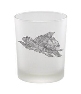 Windlicht »Schildkröte« von LIGARTI | handbedrucktes Teelicht | Kerzenhalter | Kerzenglas - LIGARTI