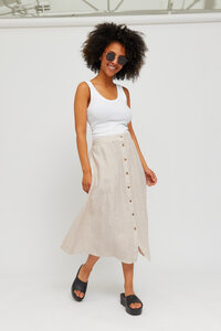 Midi Rock - Lorette Skirt - aus Leinen - Mazine