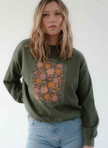 Artdesign- Vintagelook Pulloversweater - Vegan - / Flowers Forever - Kultgut