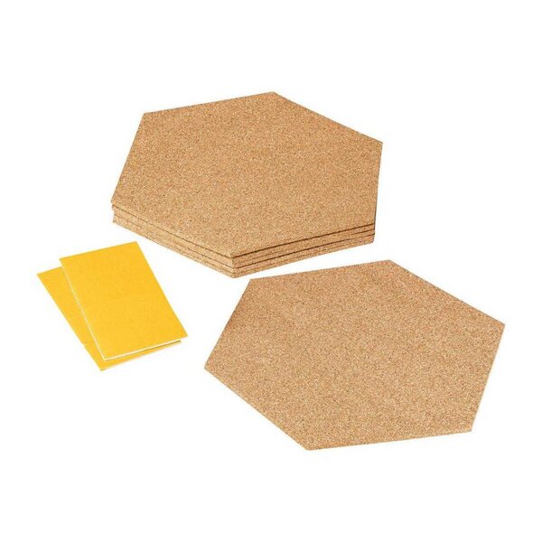 KorkDeko Kork Fliesen Hexagone aus Kork Wanddeko, Pinnwand
