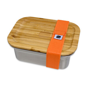 Lunchbox "WOODY" aus Edelstahl mit Bambusdeckel - Brotzeit