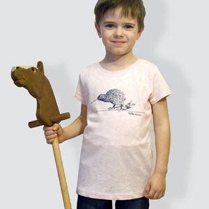Kinder T-Shirt, "Kiwi", Cream Rosé - little kiwi