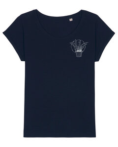 Women T-Shirt mit Kaktus aus 100% Biobaumwolle mit gerollten Ärmeln - ilovemixtapes