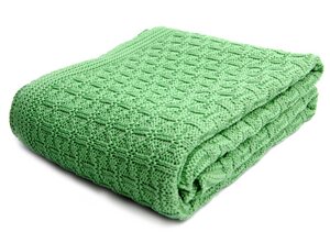 Babydecke Strickdecke Erstlingsdecke Baumwolle Karomotiv 100x90 cm - RELAXFAIR