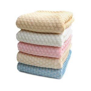 Babydecke Strickdecke Erstlingsdecke Bio Baumwolle Strickmotiv 80x80cm - RELAXFAIR