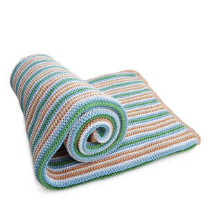 Babydecke Strickdecke Erstlingsdecke Baumwolle Streifen 80x80cm - RELAXFAIR