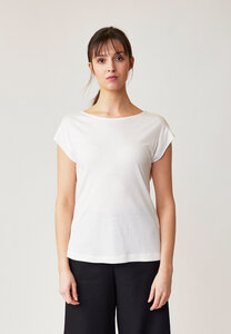 Ärmelloses Shirt mit überschnittener Schulter für Damen - Modell Donia - Lana natural wear