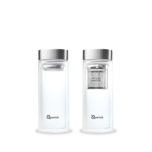 Doppelwandige Glasflasche mit integriertem Teefilter 320 ml - Qwetch