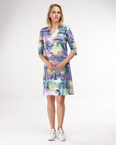 Lockeres Sommerkleid mit Art Print aus Bio-Baumwolle | Aquarell Dress - Alma & Lovis