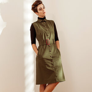 Sommerkleid grün mit Knöpfen knielang - SinWeaver alternative fashion