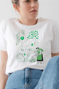 Artdesign - Biofair- Recyceltes Biobaumwollshirt in off white / Gardening - Kultgut