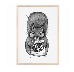 Kunstdruck »Chipseichhörnchen« von LIGARTI | A4, A3 oder A2 | Wandbild | Poster | Kunst - LIGARTI