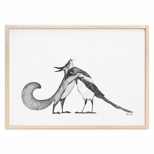 Kunstdruck »Eichhörnchen und Elster« von LIGARTI | A4, A3 oder A2 | Wandbild | Poster | Kunst - LIGARTI