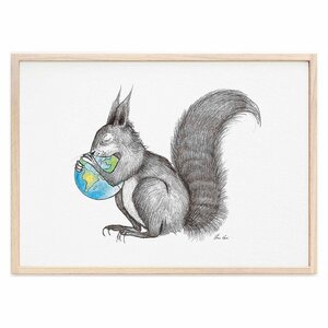 Kunstdruck »Eichhörnchen Welt« von LIGARTI | A4, A3 oder A2 | Wandbild | Poster | Kunst - LIGARTI