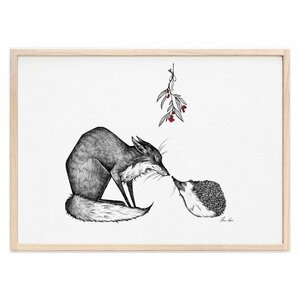 Kunstdruck »Fuchs und Igel« von LIGARTI | A4, A3 oder A2 | Wandbild | Poster | Kunst - LIGARTI