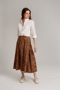 Midi Rock aus Bio-Baumwolle - Easy Skirt leopard - Addition Sustainable Apparel