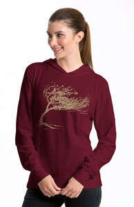 Bio-Jersey-Kapuzensweater Unisex "Windy Tree" - Peaces.bio - handbedruckte Biomode