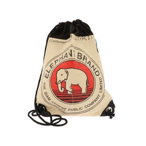 Rucksack mit Kordelzug aus recycelten Zementsäcken - elephant L oder M - MoreThanHip