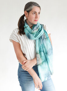 Schal aus Bio-Baumwolle – Batik Aquarell - Djian