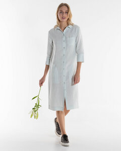 Maxi-Kleid im Hemdblusenstil aus reinem Leinen | Linen Blouse Dress - Alma & Lovis