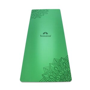 Yogamatte Ultra Grip inkl. Baumwolltragegurt (Grün) - Yosana