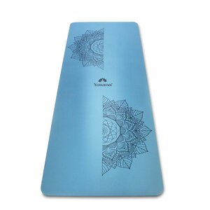 Yogamatte Ultra Grip inkl. Baumwolltragegurt (Himmelblau) - Yosana