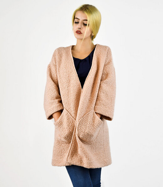 Oversized LegererRosa Fräulein Mantel Stachelbeere Fräulein c35ALqS4Rj