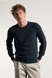 Recycelter Pullover aus Denim-Baumwolle Gino - Rifò - Circular Fashion Made in Italy