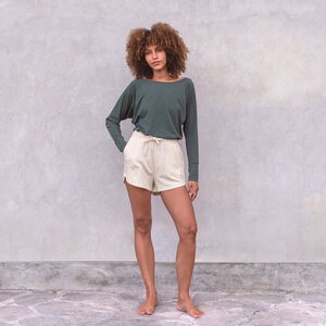 SHORT SUNNY WAFFLE- Lässige Shorts aus elastischem, leichtem Sweatstoff für Yoga and Freizeit - Jaya