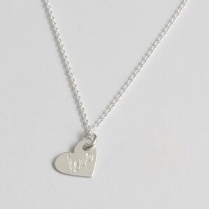 Personalisierte Gravurkette - kleines Herz, 10 mm/ Silber/ Silber vergoldet - BELLYBIRD Jewellery