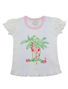 Mädchen T-Shirt weiß rosa Bio Baumwolle - EBi & EBi