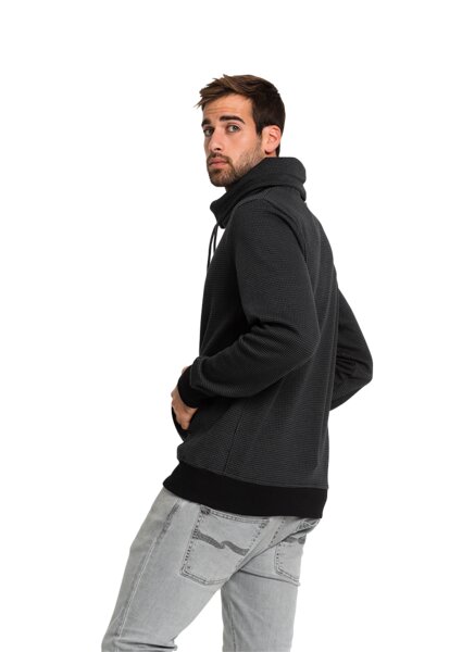 recolution Hoodie TUBE COLLAR schwarz graphite | Avocadostore Sweatshirt Tube Collar Grau aus Bio Baumwolle, vegan & fair