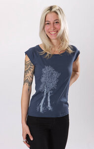 Bambus Shirt Fairwear für Damen "Birke" in Denim Blue - Life-Tree