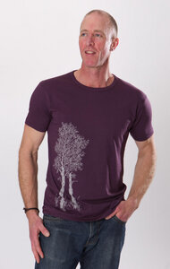 Bambus Shirt Fairwear für Herren "Birke" in Aubergine - Life-Tree