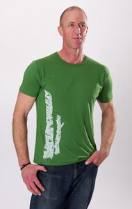 Bambus Shirt Fairwear für Herren "Birkenstamm" in Denim Blue/Charcoal/Leaf Green - Life-Tree