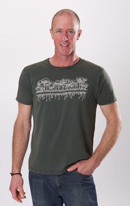 Shirt aus Biobaumwolle für Herren "Mirror" in Washed Green/Blue - Life-Tree